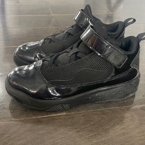 Jordan Black patent looking basketball shoes size 2